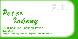 peter kokeny business card
